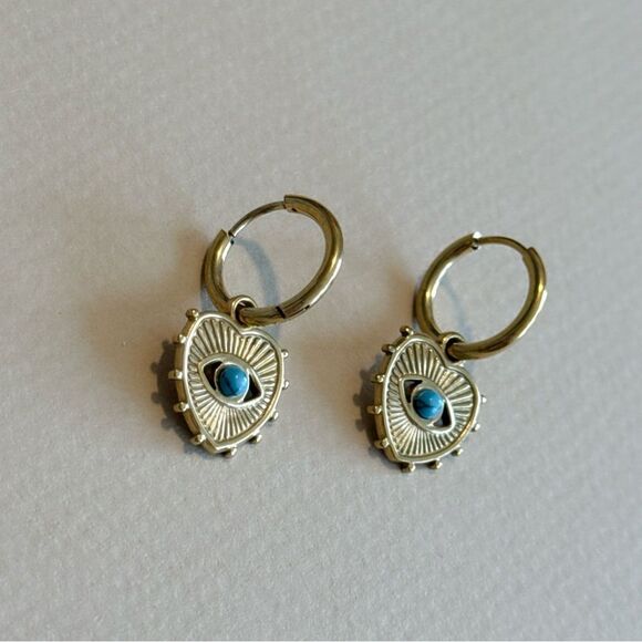 Evil Eye Hoop Earrings #1532 - Picture 2 of 3